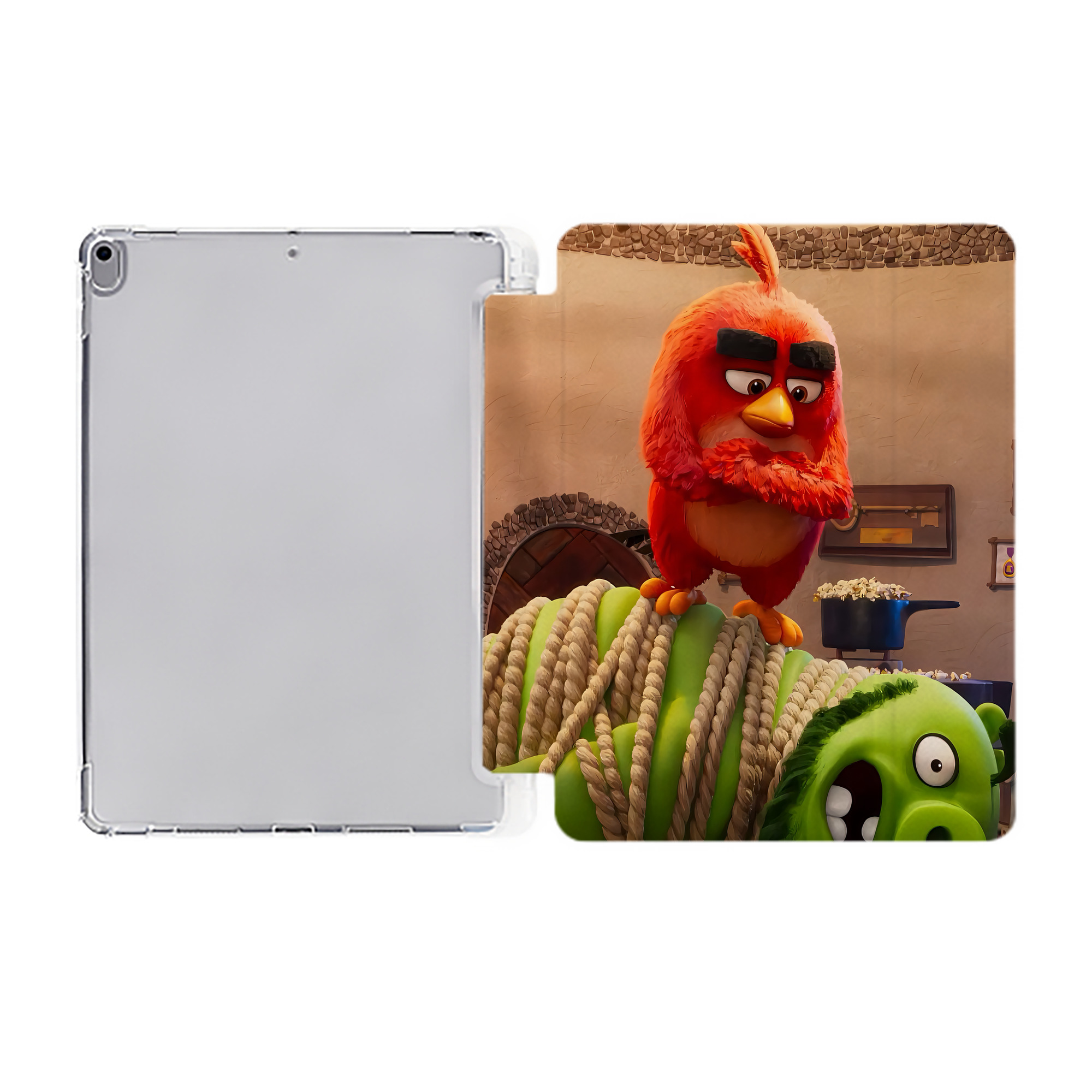 （画像用） Angry Birds アングリーバード IPad ケース ペン収納付き 三つ折りスタンド PUレザー×シリコン 対応機種9.5/10.5/10.9インチ